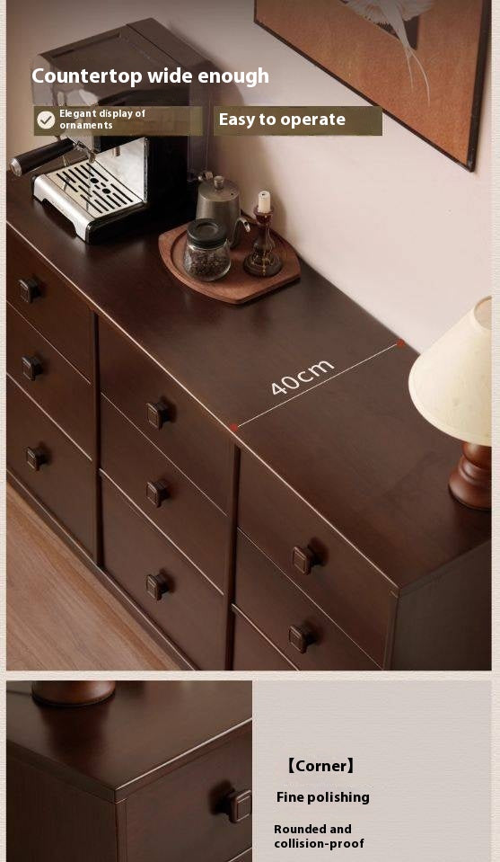 Poplar Solid Wood Retro Middle Ancient Style Drawer Cabinet