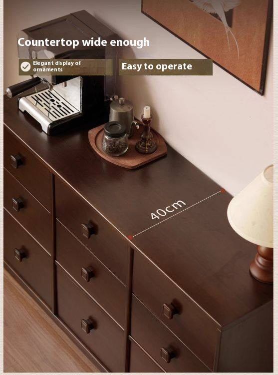 Poplar Solid Wood Retro Middle Ancient Style Drawer Cabinet.