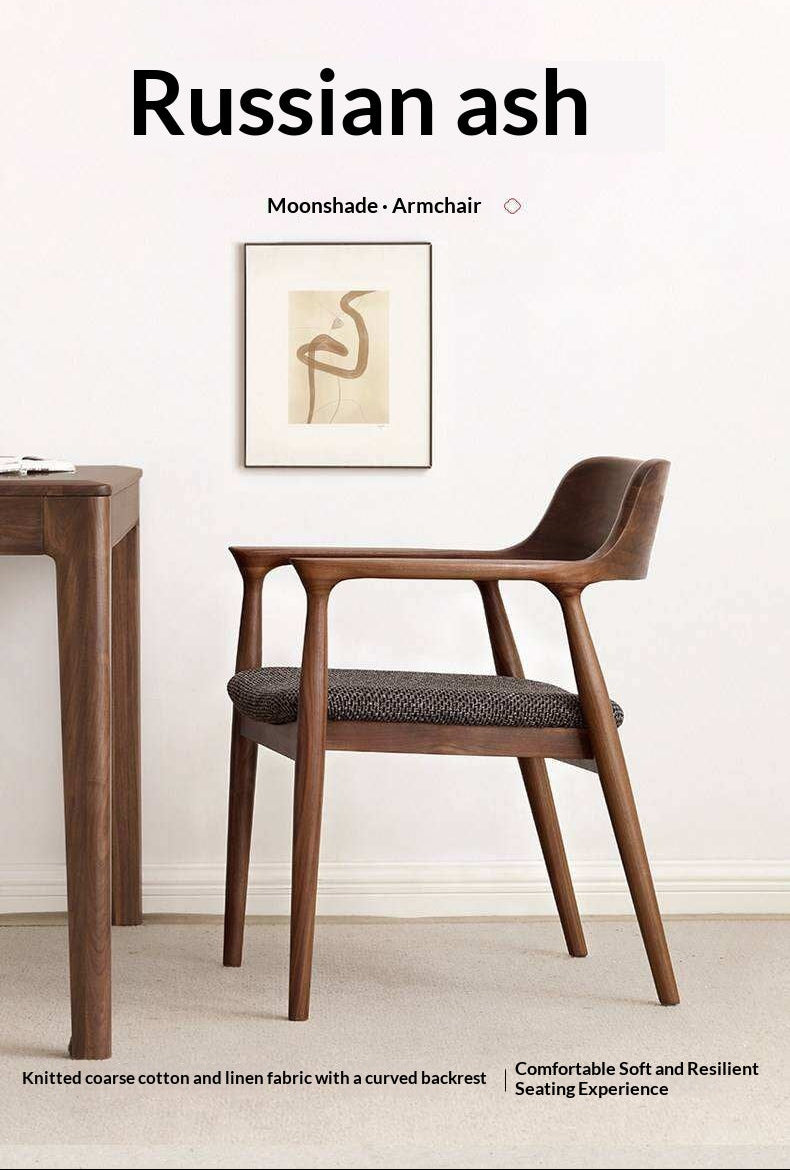 Ash Solid Wood Makeup Chair Dining Chair