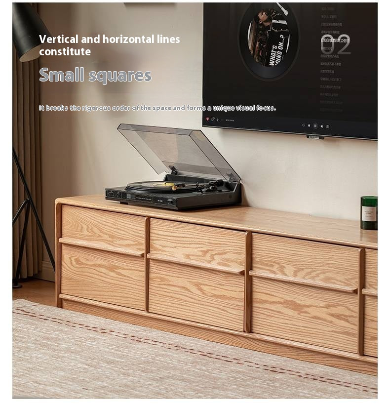 Oak, Ash Solid Wood Modern Skeleton Line TV Cabinet