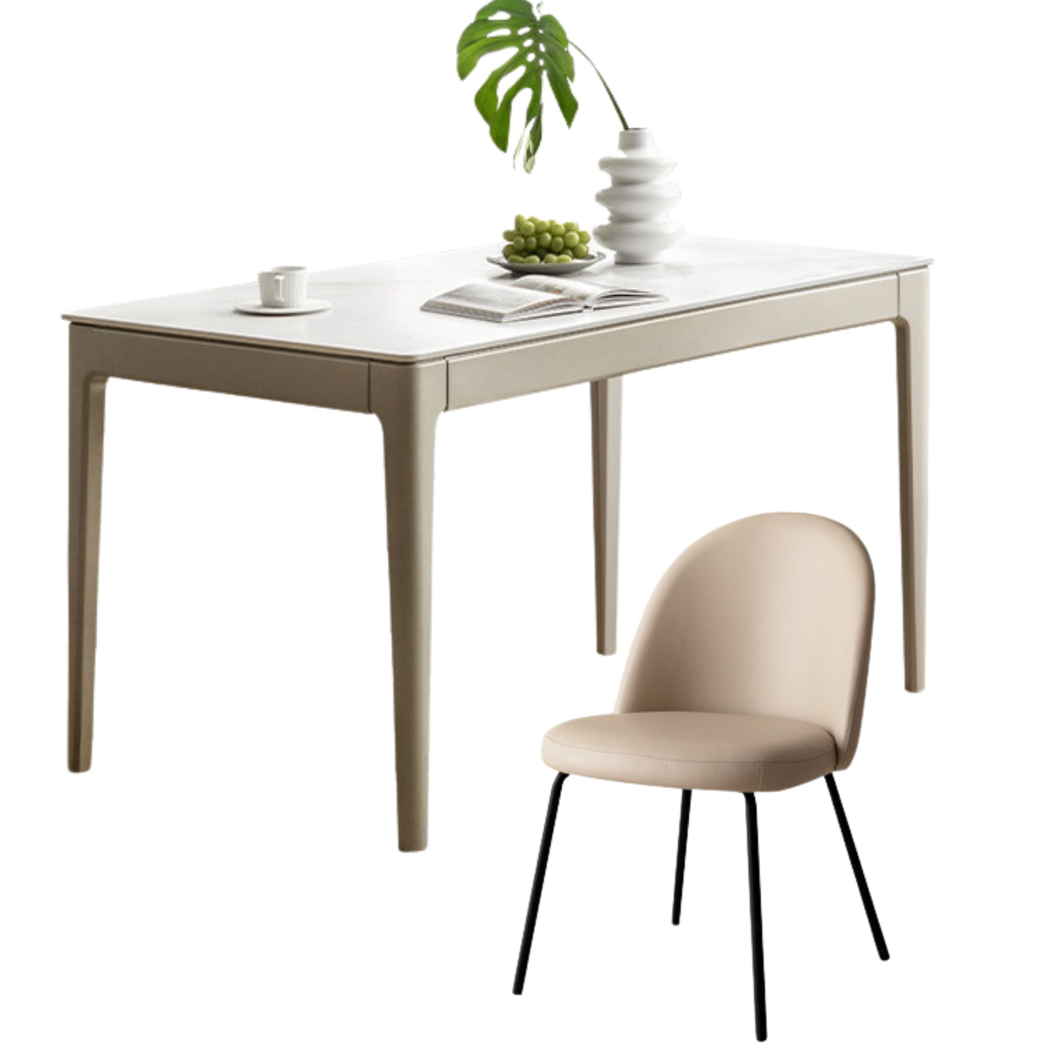 Poplar Solid Wood Light Luxury Slate Dining Table