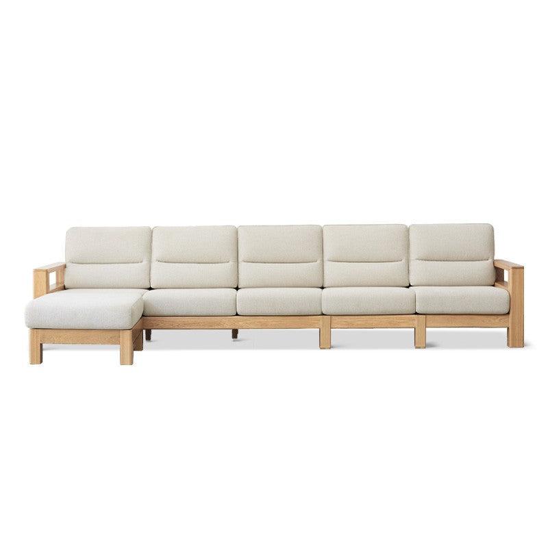 Ash, Black Walnut Solid Wood White Wax Fabric Sofa.