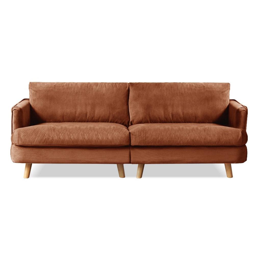 Fabric Three-seat Straight Sofa.