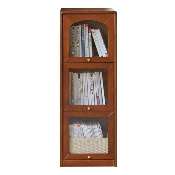 Poplar Solid Wood French Retro Glass Flip Door Bookcase