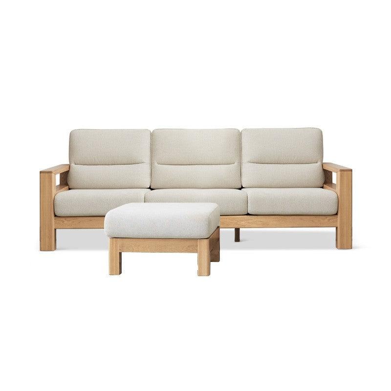 Ash, Black Walnut Solid Wood White Wax Fabric Sofa.