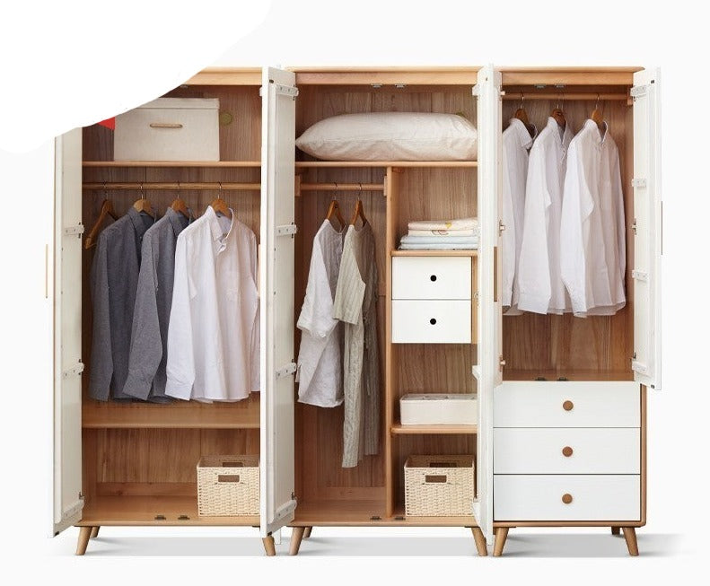 Beech Solid Wood Wardrobe Combination.