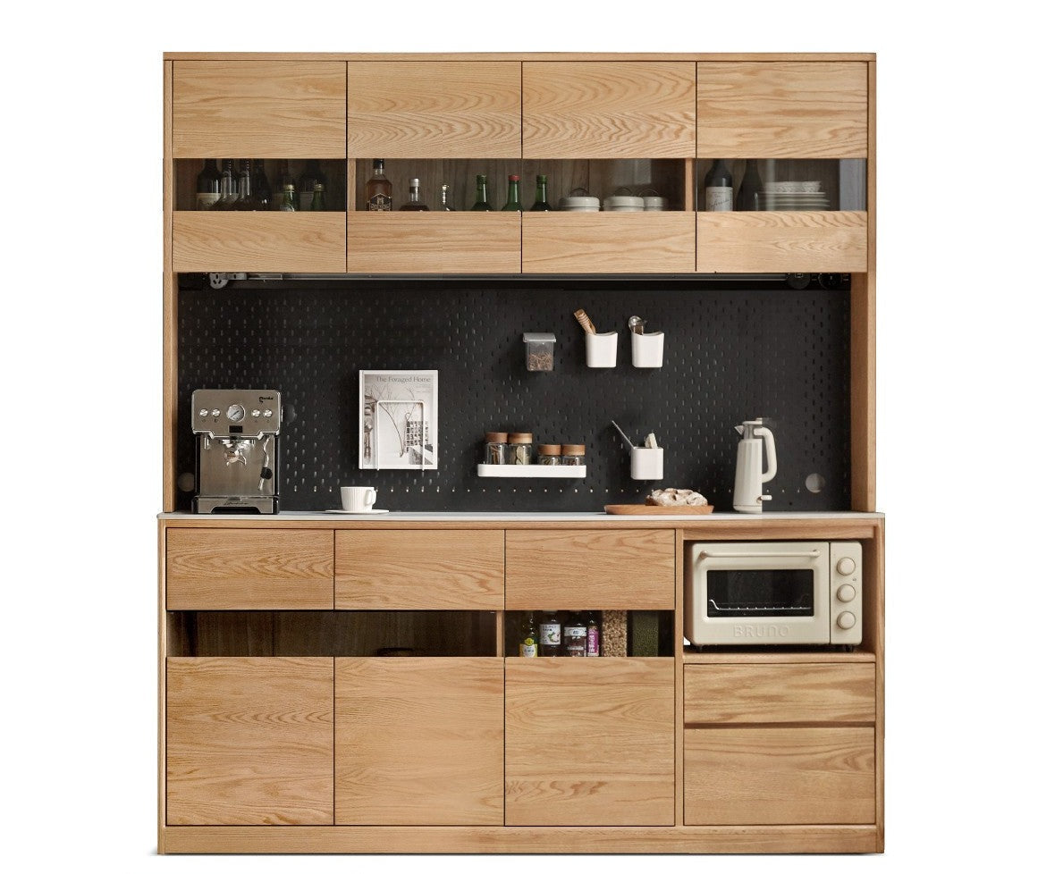 Oak Solid Wood Sideboard Modern Buffet Cabinet