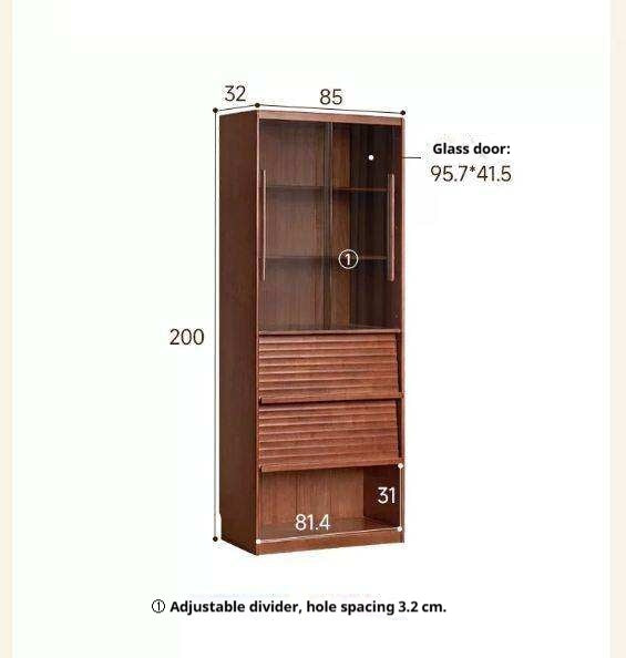 Solid Rubbewood Bookcase Household Storage.