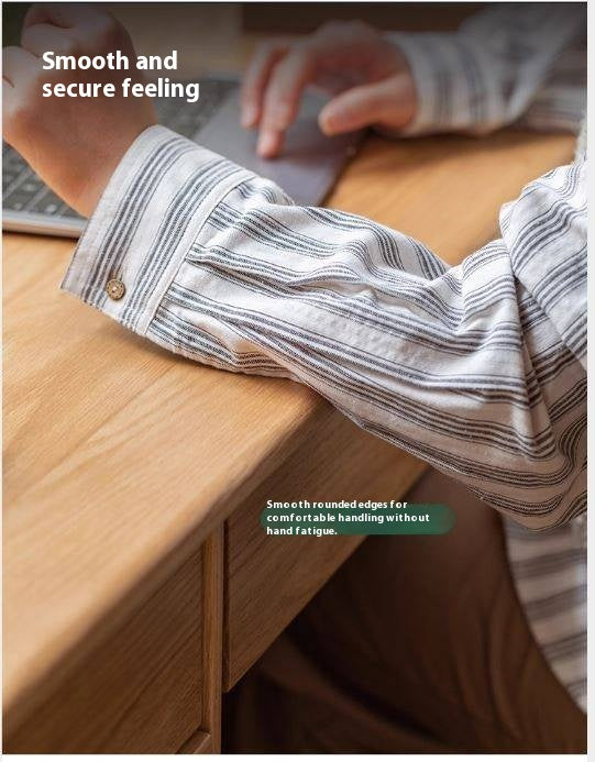 Oak Solid Wood Modern Computer Desk With Shelf