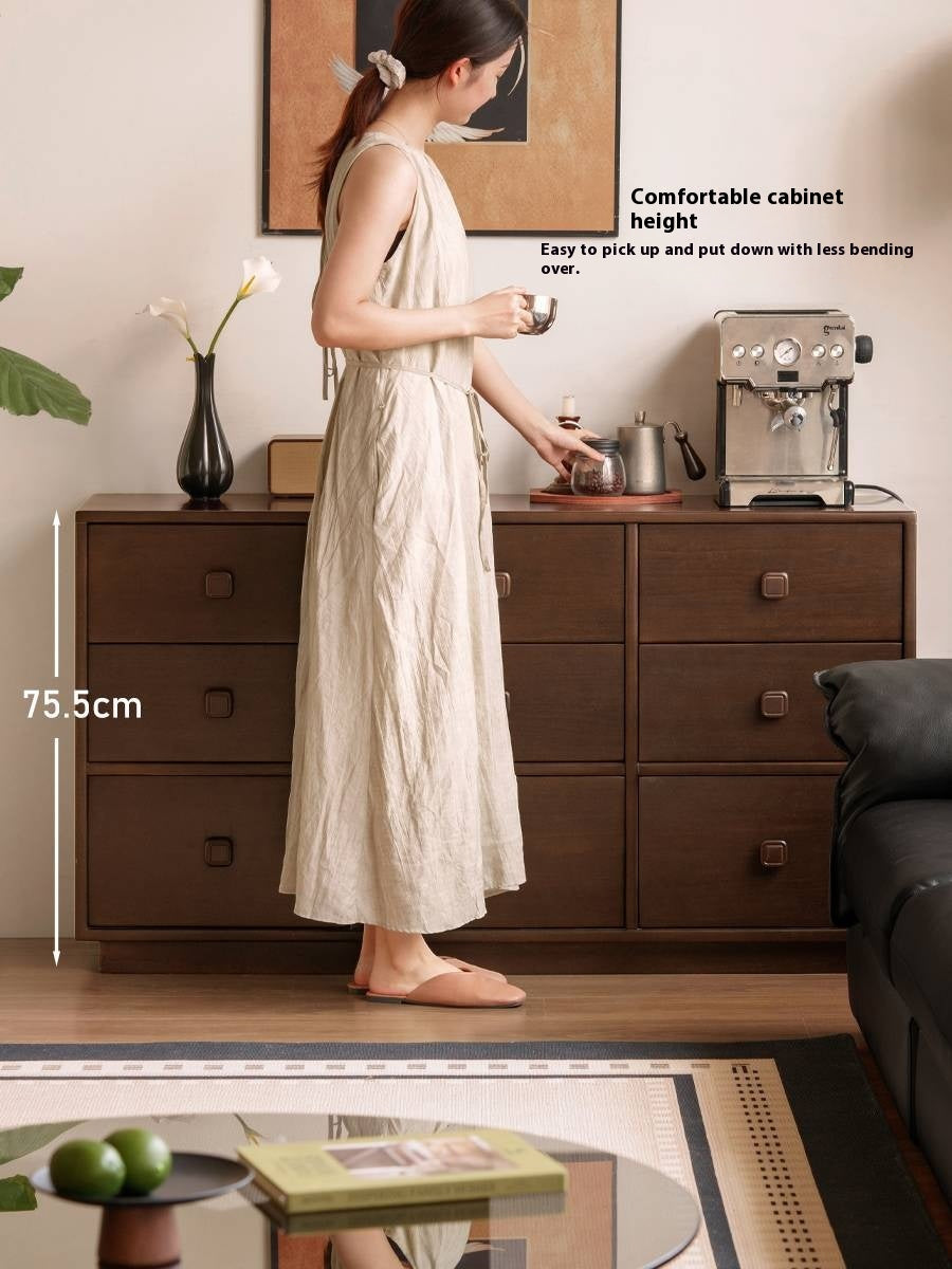 Poplar Solid Wood Retro Middle Ancient Style Drawer Cabinet