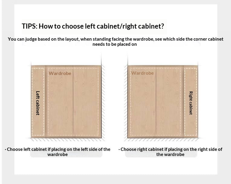 Oak, Cherry Solid Wood Corner Wardrobe