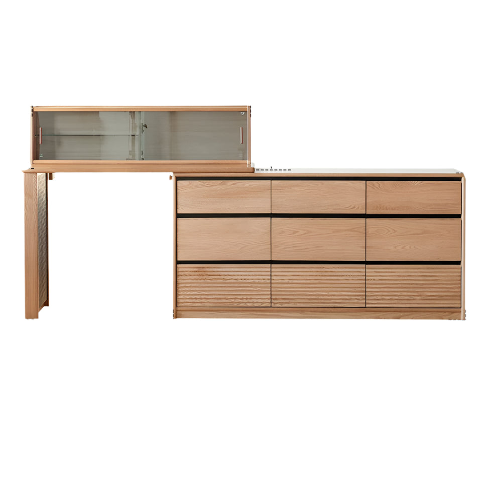Oak, Ash Solid Wood Modern Telescopic Dressing Table.