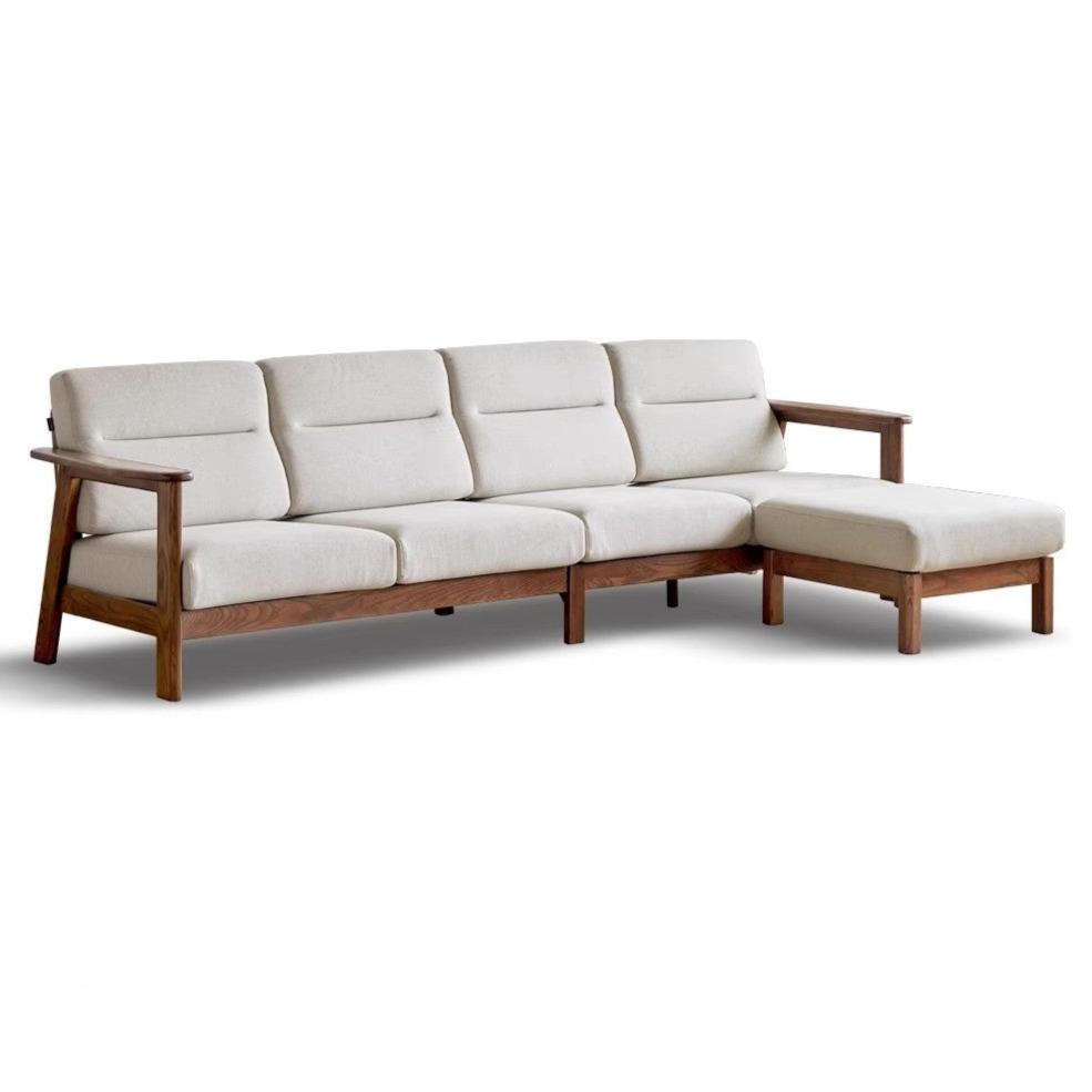 Ash Solid Wood Straight Sofa Modern.