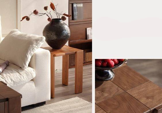 Black Walnut, Cherry Solid Wood Modern Square Side Table
