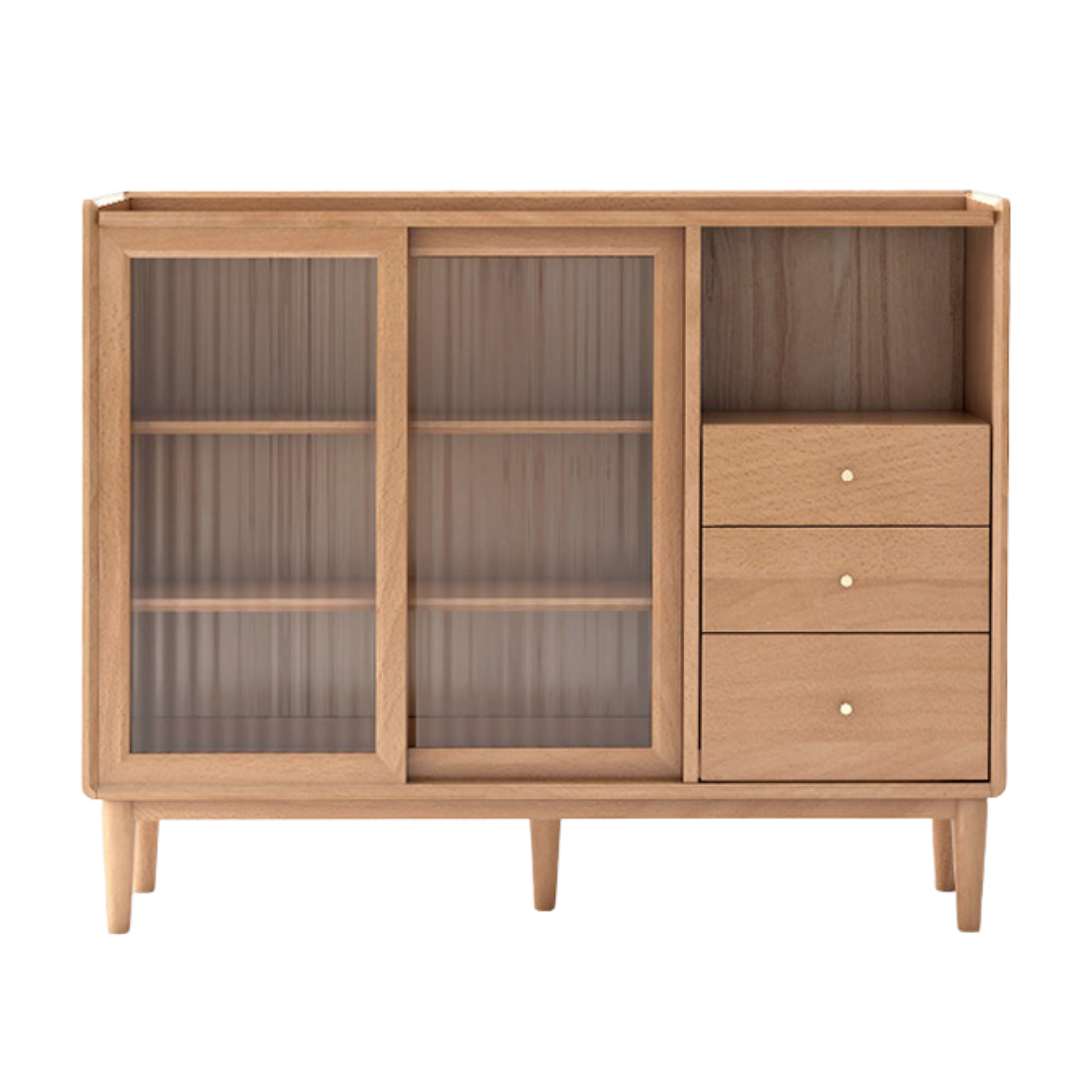 Oak, Ash, Black Walnut, Cherry, Beech Solid Wood Ultra-thin Sideboard Sliding Door