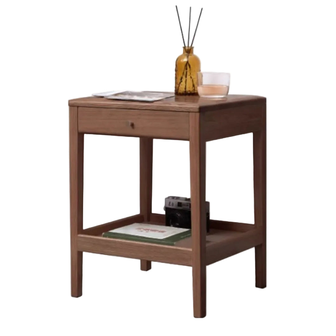 Oak, Black Walnut, RubberWood Solid Nightstand, Side Table.