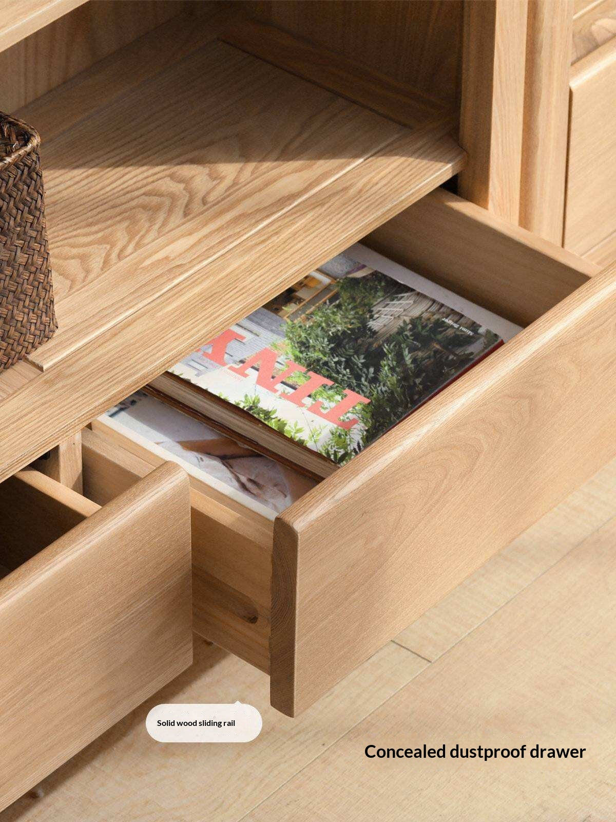 Ash Solid Wood Combination Bookcase Bookshelf