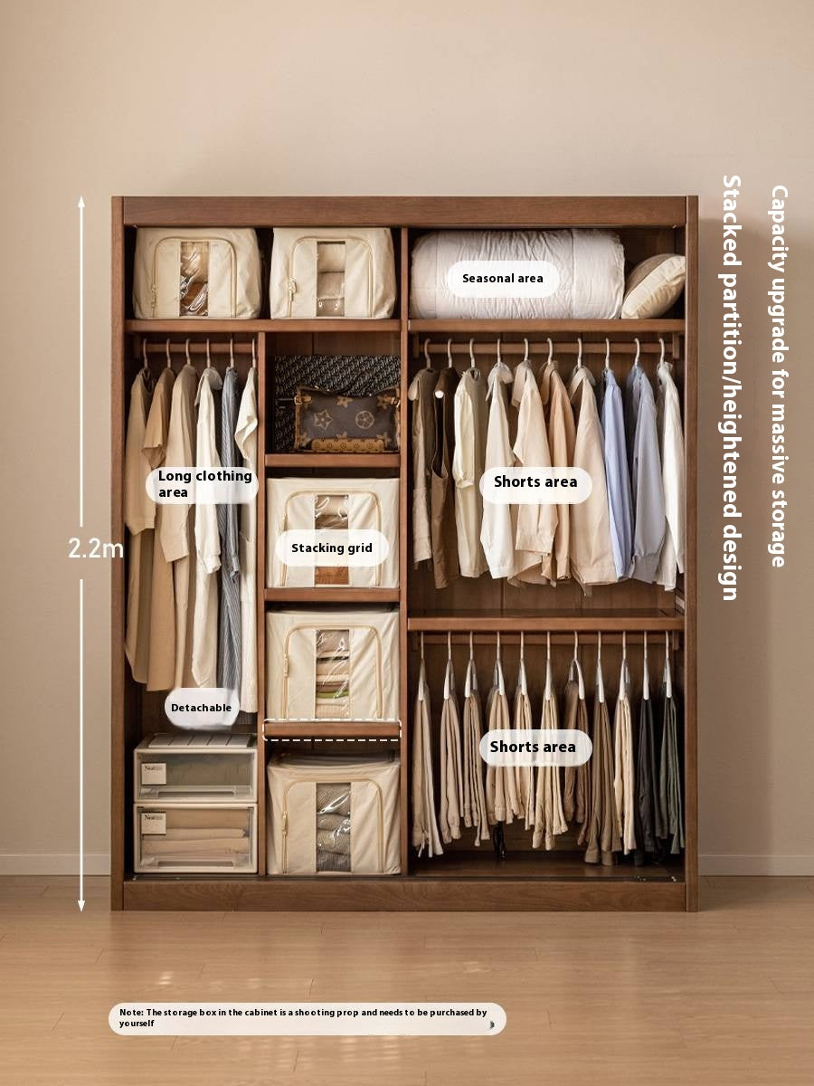 Golden Sandalwood Solid Wood Wardrobe