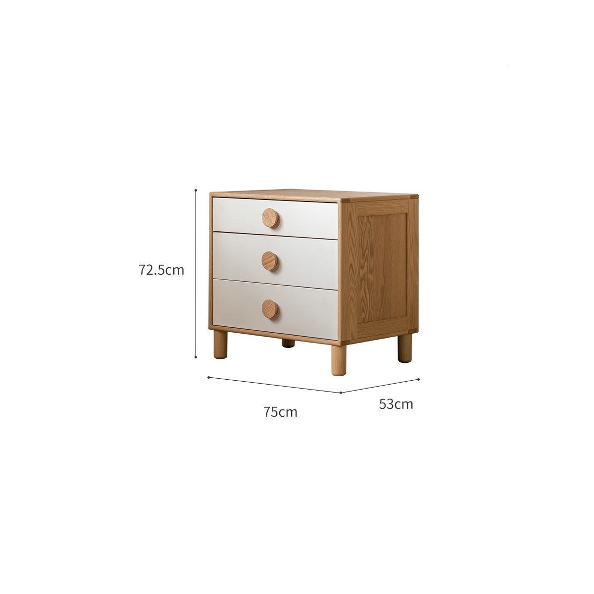 Oak Solid Wood Children's Wardrobe Combination Storage Cabinet
