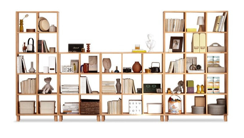 Beech, Oak Solid Wood Bookshelf Bookcase Free Combination