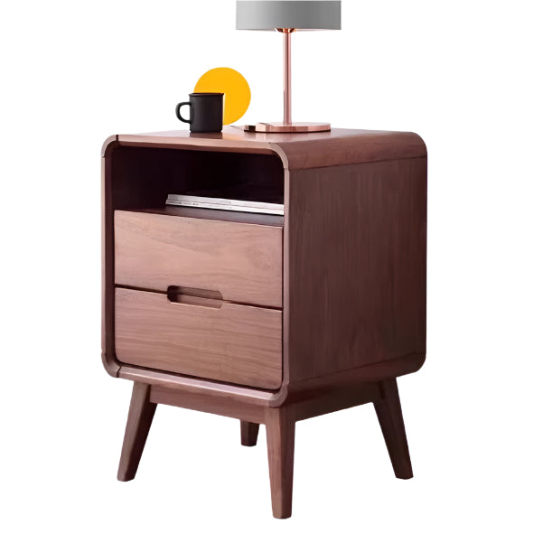 Black Walnut, South American Walnut Solid Wood Modern Storage Small Nightstand