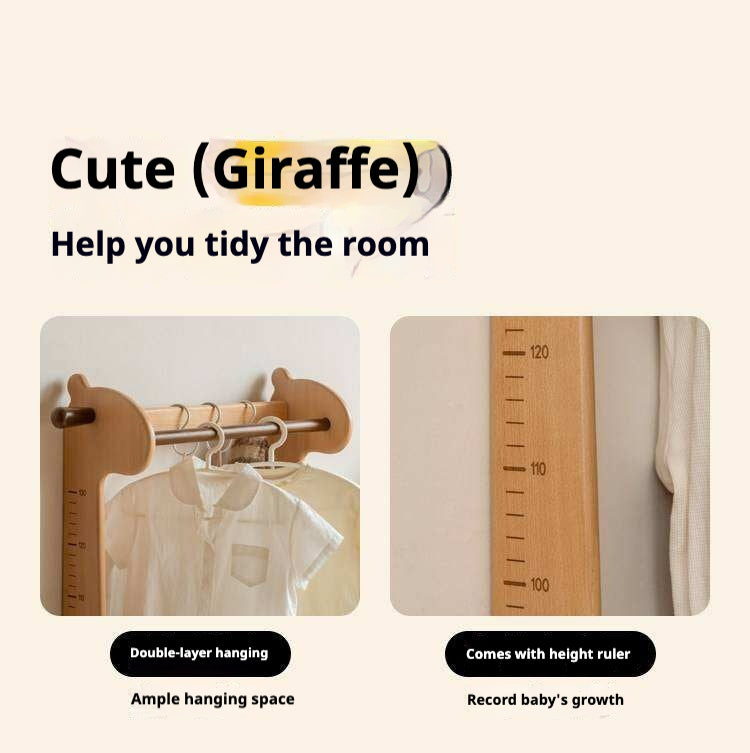 Beech, Solid Rubberwood Children's Coat Rack.