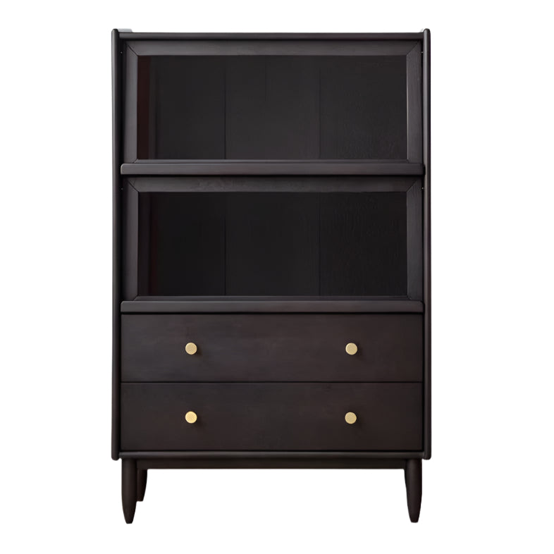 Oak Solid Wood Side Cabinet Style Black