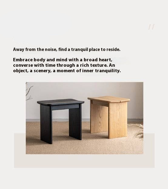Ash Solid Wood Casual Square Stool