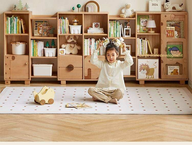 Oak Solid Wood Multi-Layer Children's Bookcase