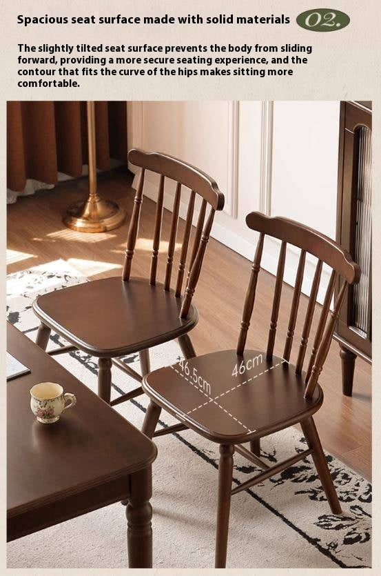 Set 4 pcs Black Walnut Solid Wood Dining Chair