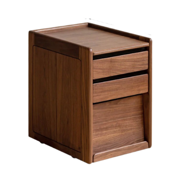 Black Walnut, Oak, Cherry Solid Wood Mobile Side Table