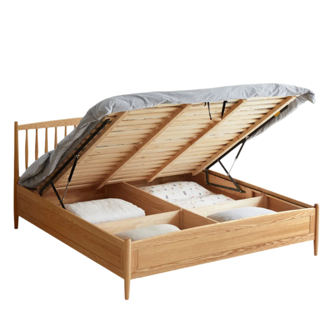 Oak Solid Wood Windsor Box Bed Nordic Modern