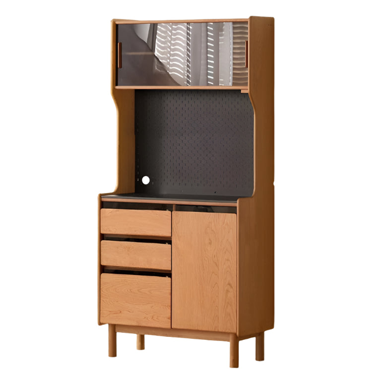 Cherry Solid Wood Rock Board Retro Storage Cabinet