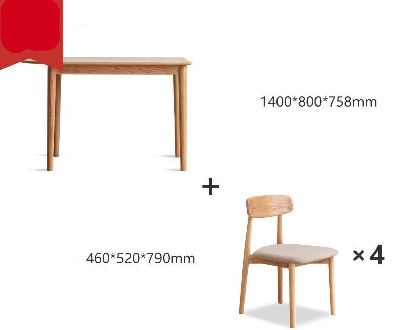 Rock slab Oak Solid wood semi-circular dining table "