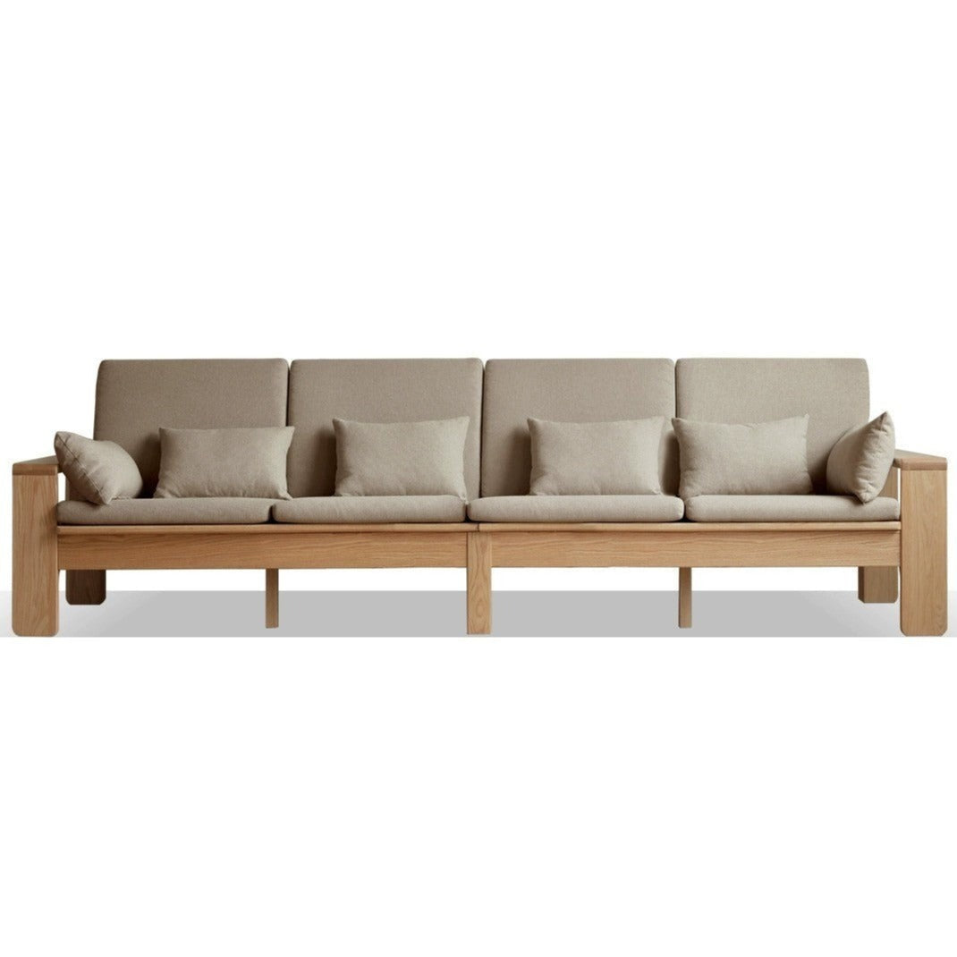 Oak, Ash Solid Wood Modern Nordic Fabric Sofa.