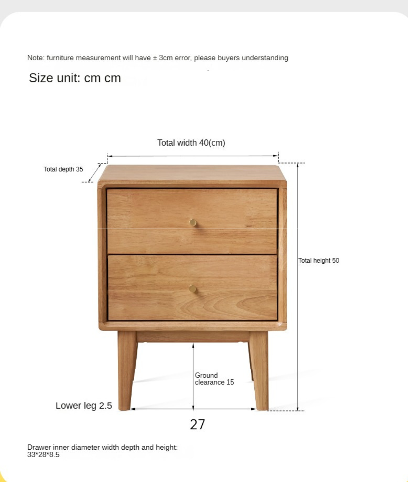 Ash, Oak Solid Wood, Solid RubberWood Nightstand)