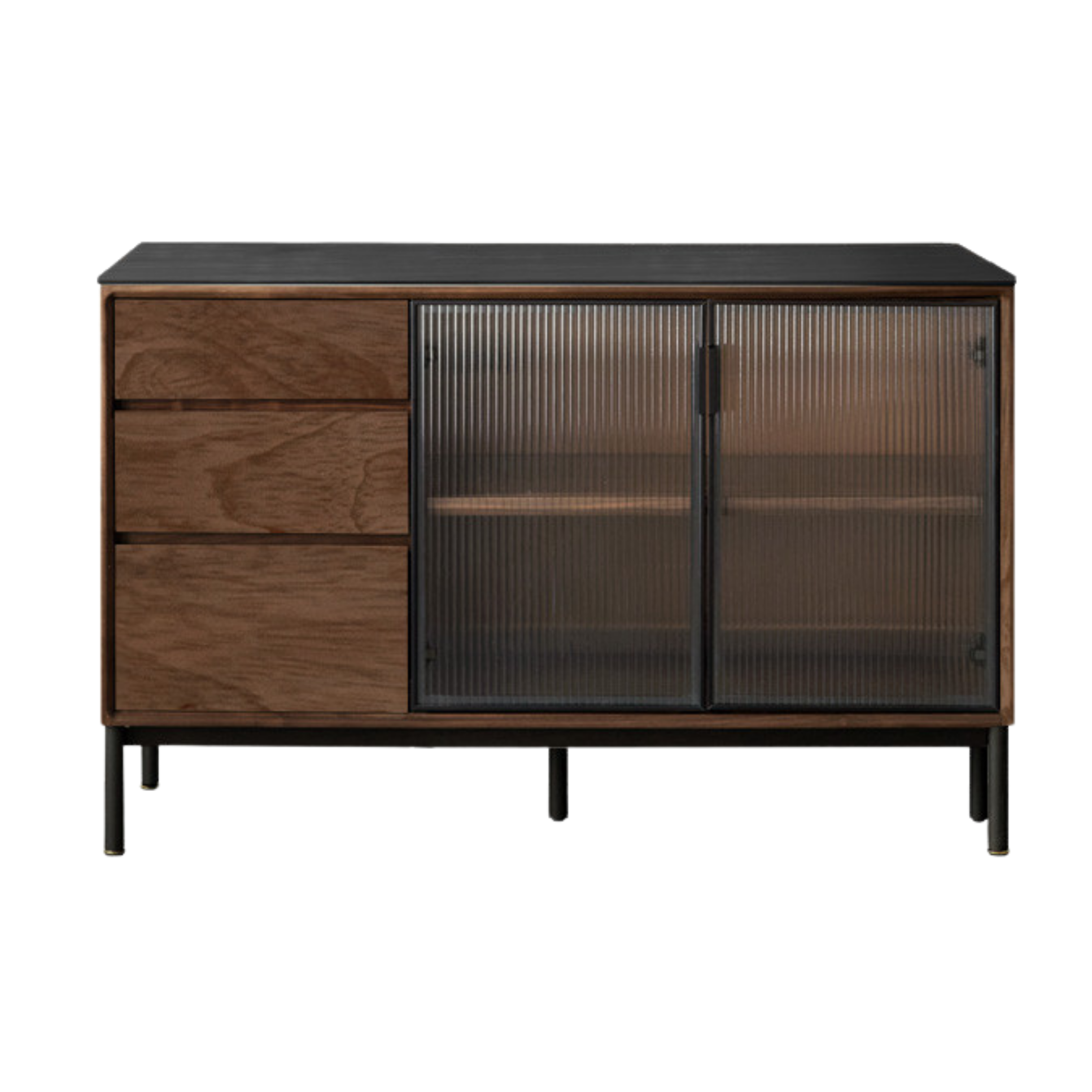 Black Walnut Solid Wood, Sandalwood Rock Sideboard Buffet Cabinet