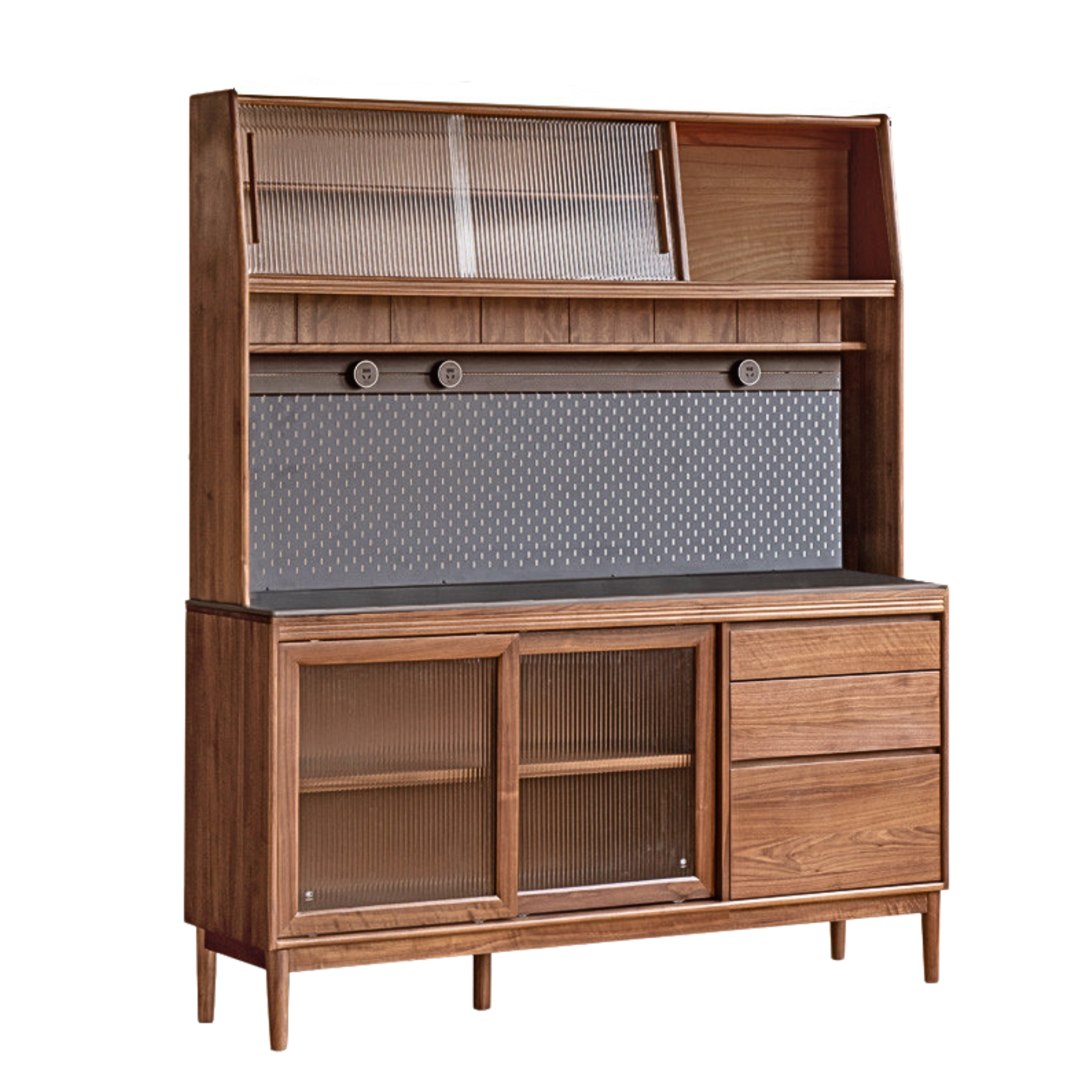 Black Walnut, Oak Solid Wood Rock Board Sideboard
