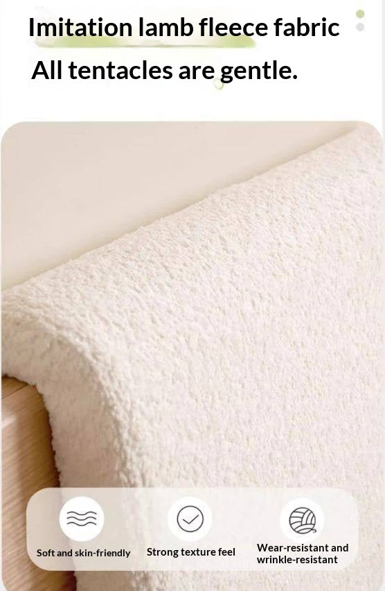 Lambswool Hanging Headboard Pillow in Creamy Style