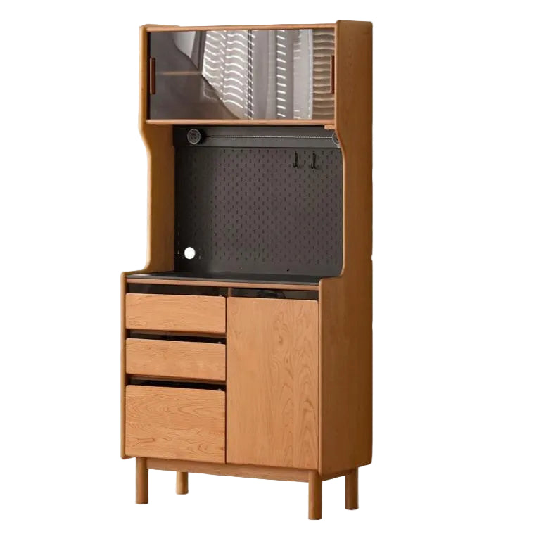 Cherry Solid Wood Rock Board Retro Storage Cabinet