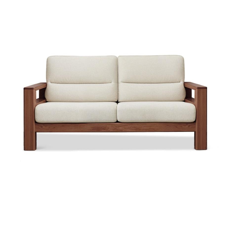 Ash, Black Walnut Solid Wood White Wax Fabric Sofa.