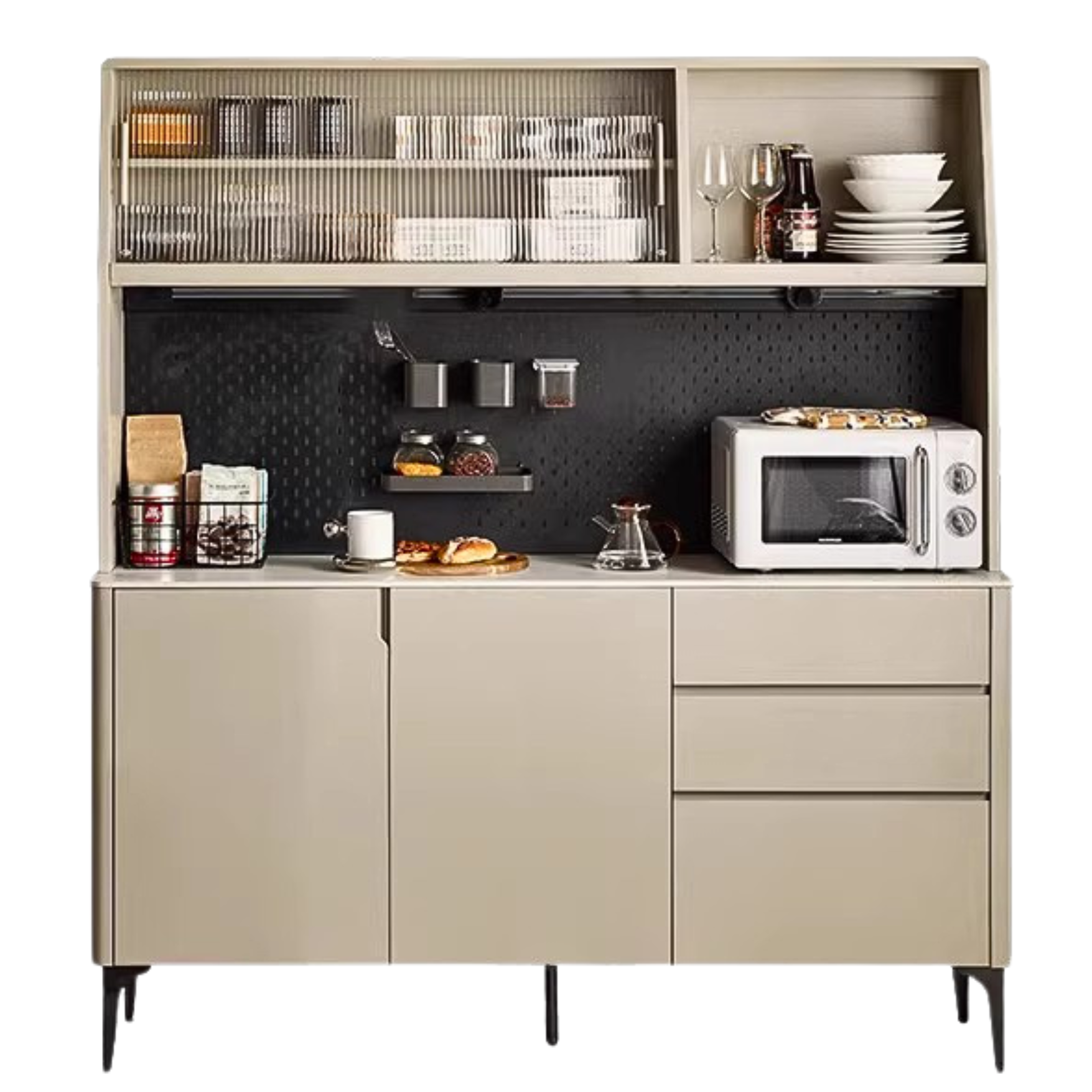 Poplar Solid Wood Light Luxury Dining Sideboard