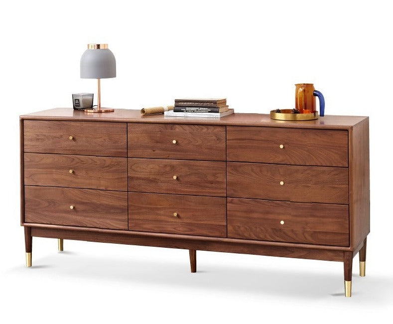 Black Walnut, Oak Solid Wood Drawer, Modern Porch Cabinet
