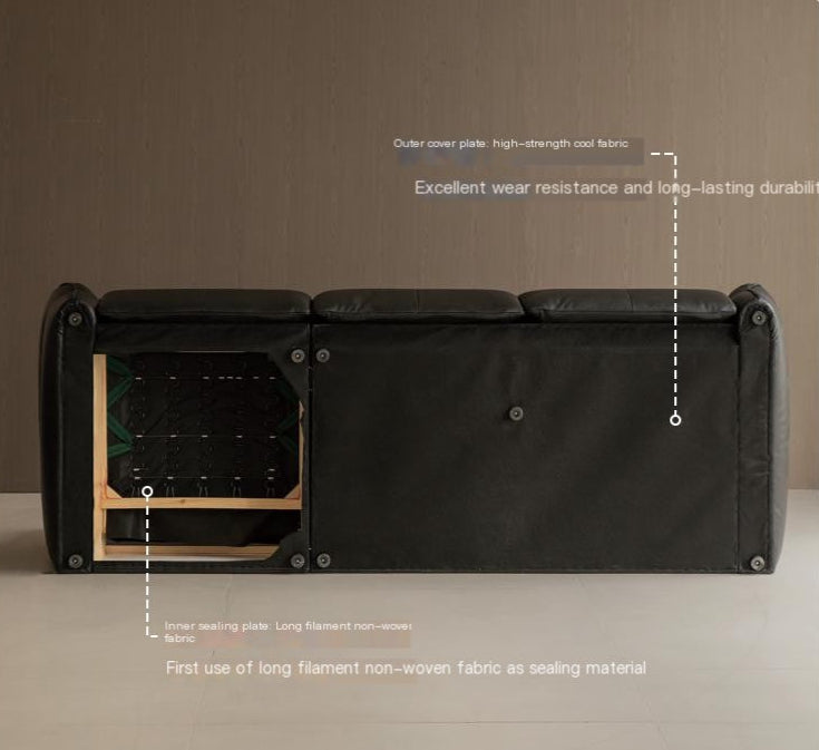 Genuine Leather Sofa Italian Light Luxury Tofu Block Sofa