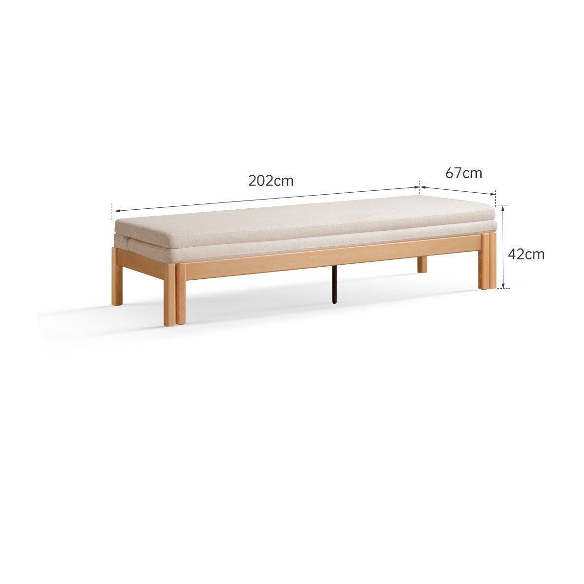 Oak Solid Wood Sofa Bed Folding Multi-functional Telescopic