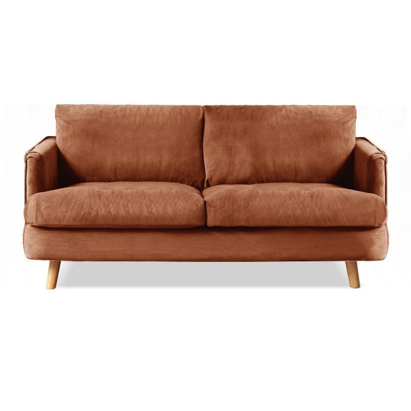 Fabric Three-seat Straight Sofa.