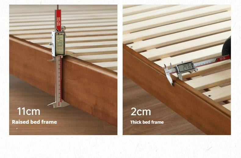 Tulipwood Solid Wood Bed — Bauhaus Style with Soft Genuine Leather Headboard