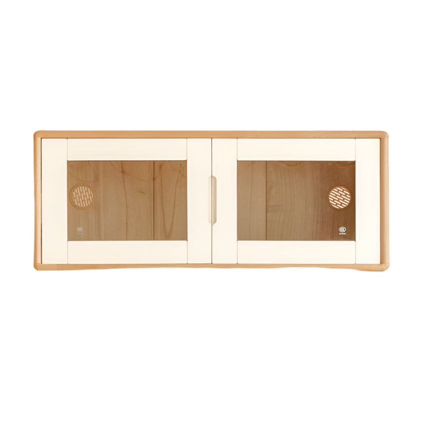 Oak Solid Wood Bookcase Storage Style Floor High