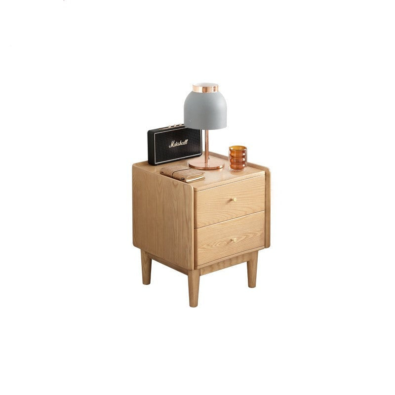Ash Solid Wood Modern Nightstand.