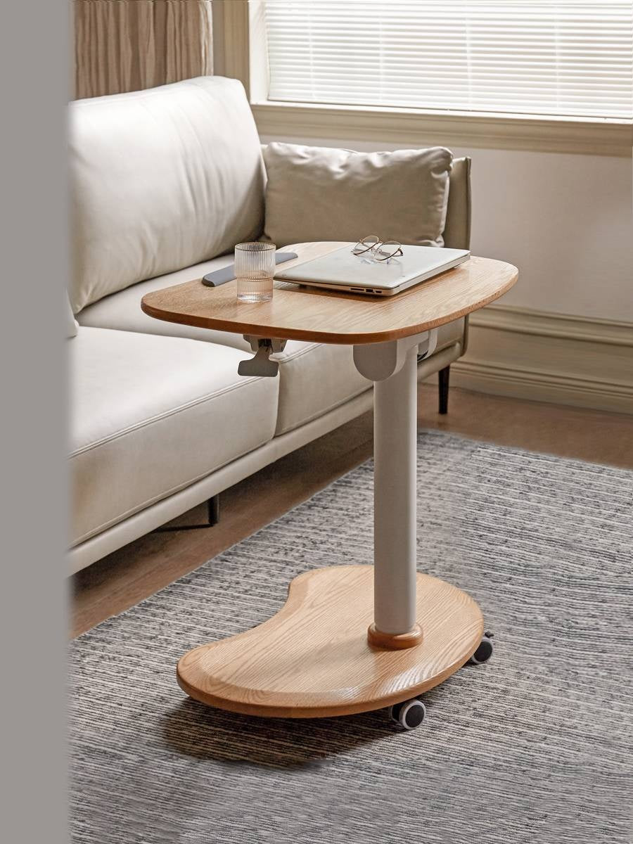 Oak Solid Wood Mobile Standing Desk
